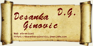 Desanka Ginović vizit kartica
